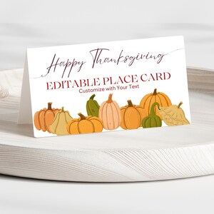 de marque-place de Thanksgiving | de Carte de voeux pour le buffet de Thanksgiving | marque-place de la fête des amis | de Carte de nourriture | Carte Tente