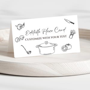 Modelo de cartão de lugar para festa de sopa | Modelo de cartão de buffet de sopa | Cartão de lugar para culinária | Cartão de buffet para festa de jantar | Modelo de cartão de comida | Cartão de barraca