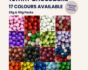 10mm Chocolate Balls Cake Decorations. Edible Chocoballs Birthday Cupcake Toppers. Valentines Day Traybake Sprinkles. Cookie Pie Decor.