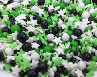 Football Cupcake Sprinkles Mix Edible Soccer Kids Birthday Party Cake Decorations Green White Black Cookie Toppers Fathers Day Gift Ideas