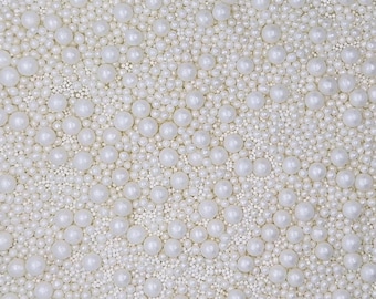White Pearl Sprinkles Mix, Wedding Cake Decorations, Edible Sugar Balls, Birthday Party Cupcake Toppers, Home Baker Gift, Cookie Decor