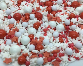 England Football Cupcake Sprinkles Mix Edible Soccer Kids Birthday Party Cake Decorations Red White Cookie Toppers Fathers Day Gift Ideas