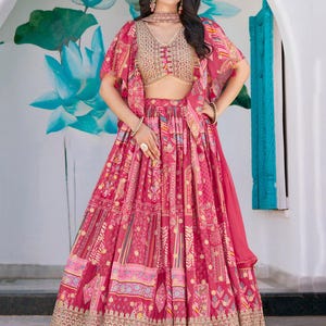 pink lehenga choli for women indian designer wedding wear engagment wear reception wear function wear chaniya choli for girl indian outfit