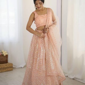 pink lehenga choli for women indian designer wedding wear engagment wear reception wear function wear chaniya choli for girl indian outfit