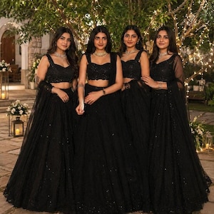 black dress for party in india BLACK HEAVY EMBROIDERED INDIAN WEDDING & EVENING GOWN