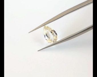 Unheated Very Light Yellow Ceylon Sapphire 1.15ct Pear Natural Loose Stone For Jewelry