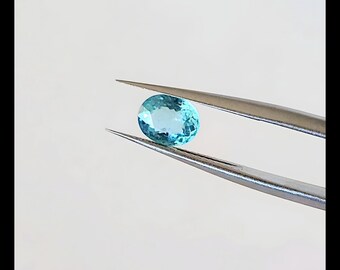 Natural Bright Blue Apatite 1.14ct Oval Loose Stone For Custom Jewelry