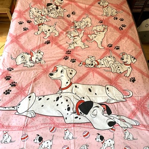 Vintage Retro 1990's Disney 101 Dalmatians Pink Single Bed Duvet