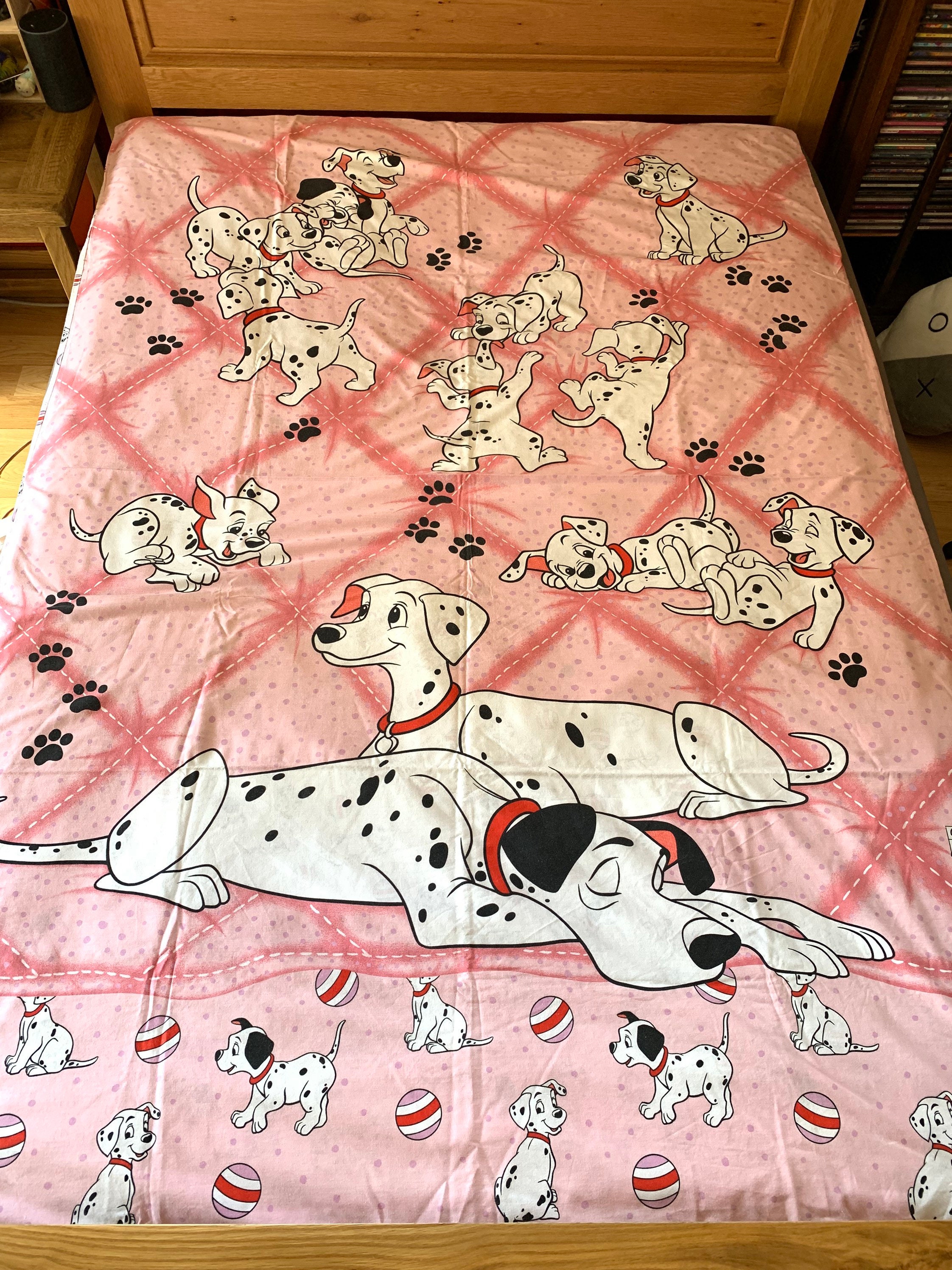 Vintage Retro 1990 s Disney 101 Dalmatians Pink Single Bed Duvet Cover Fabric Etsy