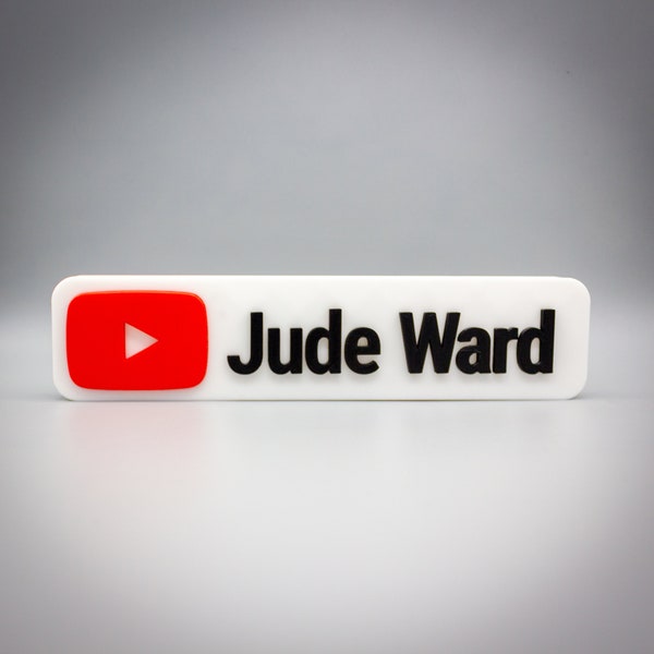 Plaque signalétique personnalisée inspirée de Youtube, Plaque de bureau personnalisée Youtube | Nom du VLogger | Chaîne de diffusion TV Youtuber KOL