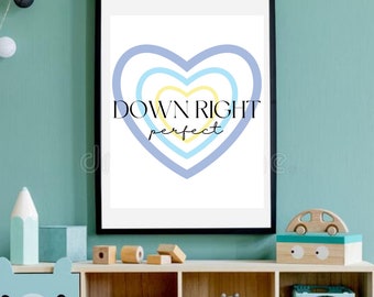Down syndrome support, t21 support, Down syndrome awareness, blue and yellow heart, inspirational quote, printable wall art