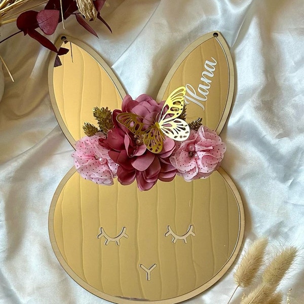 Miroir lapin , personnalisé, chambre enfant , bébé , cadeau naissance