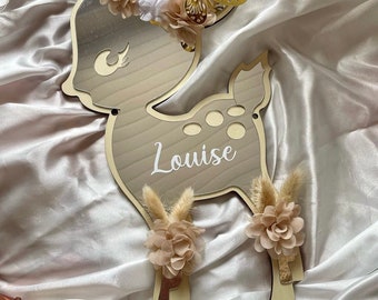 Miroir biche , personnalisé, chambre enfant , bébé , cadeau naissance