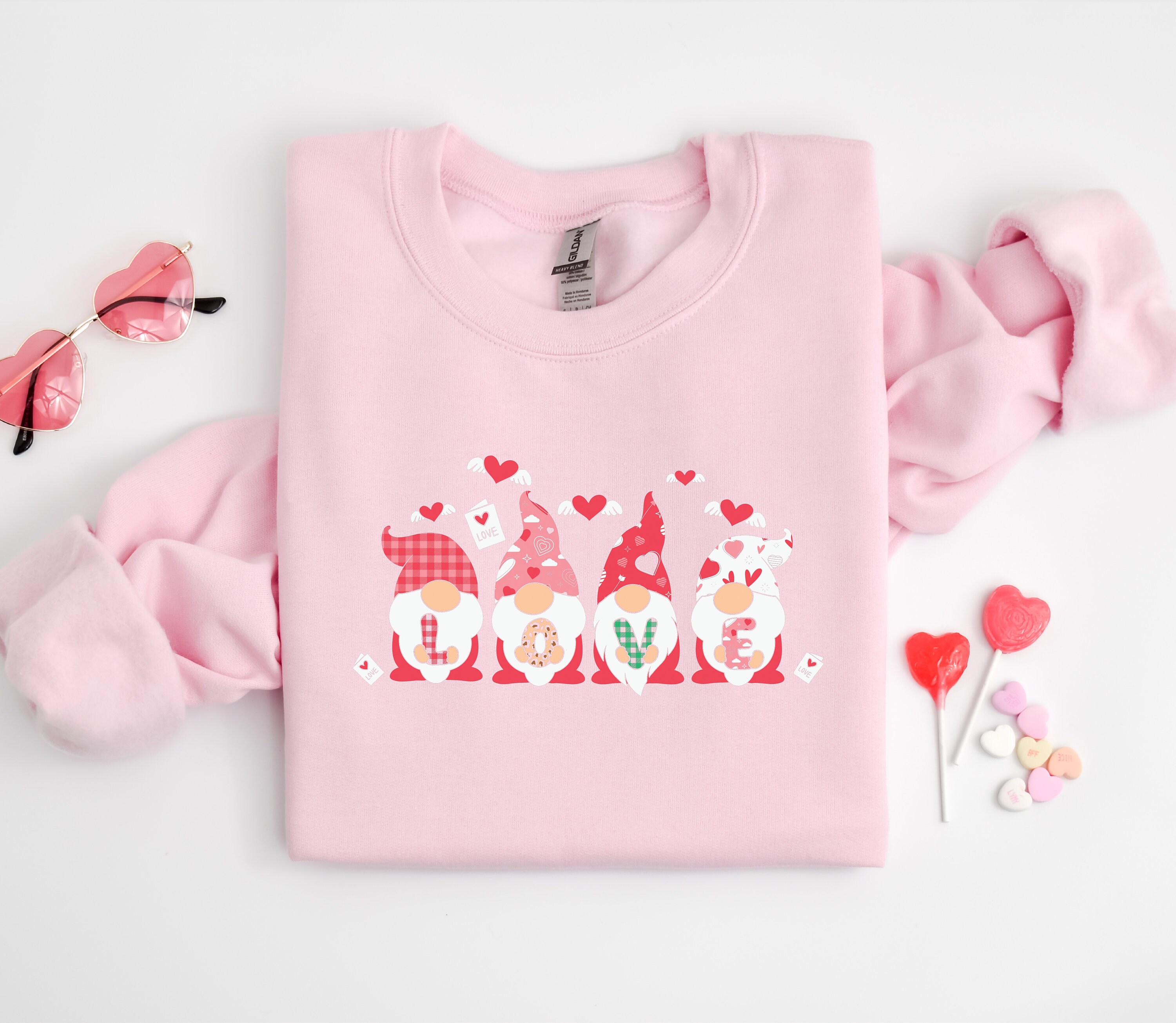 Discover Love Gnome Sweatshirt, Gnome Valentine's Gnomes