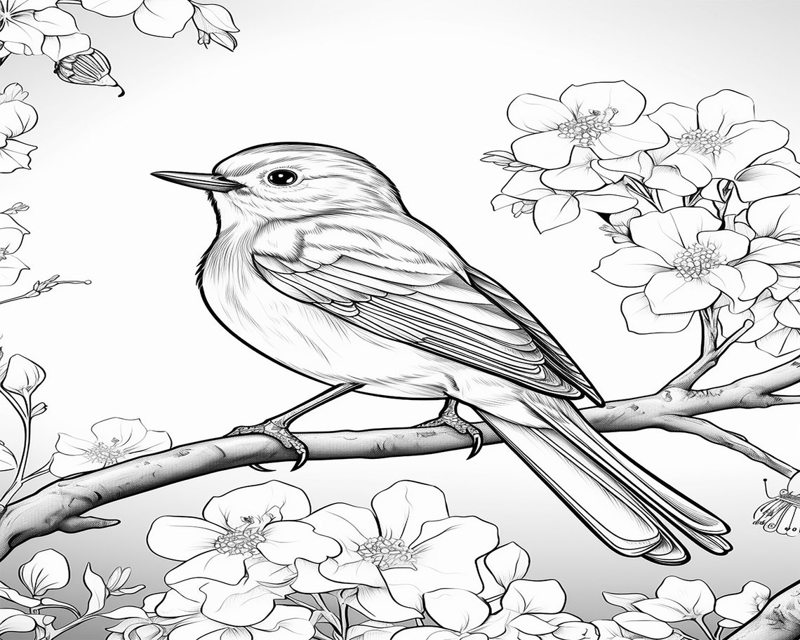 15 Colouring Pages, Birds Colouring Pages, Kids Colouring Book, Digital ...