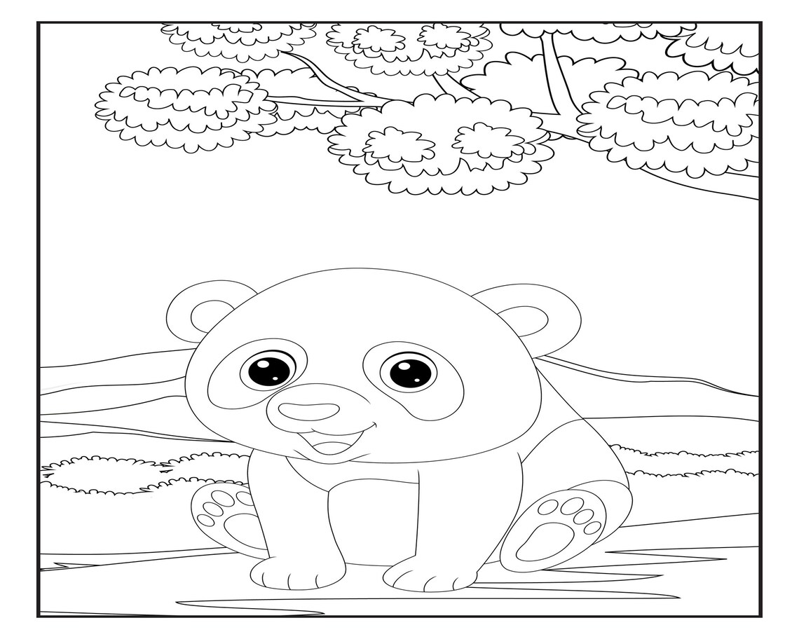 25 Colouring Pages, Panda Colouring Book, Digital Download, Kids