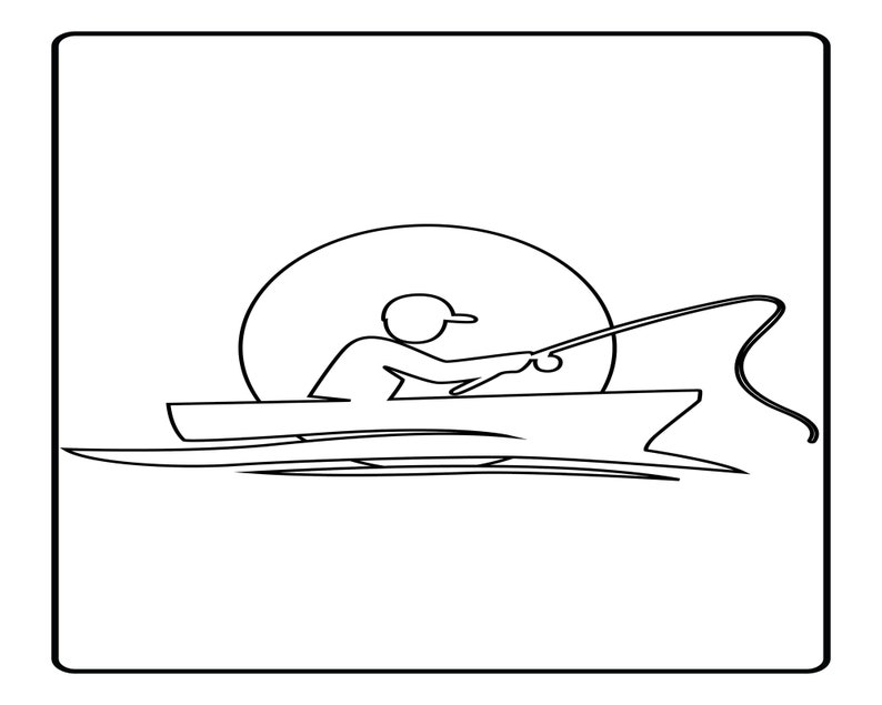 15 Colouring Pages Fishing Colouring Book Fishing Colouring Etsy