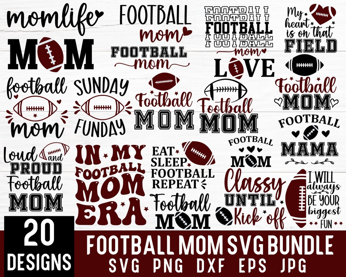Football SVG Quote, Football Mom Svg Png, Messy Bun Football Svg ...
