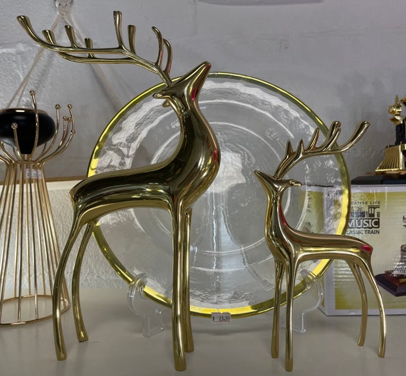 Copper Reindeer Statues Etsy