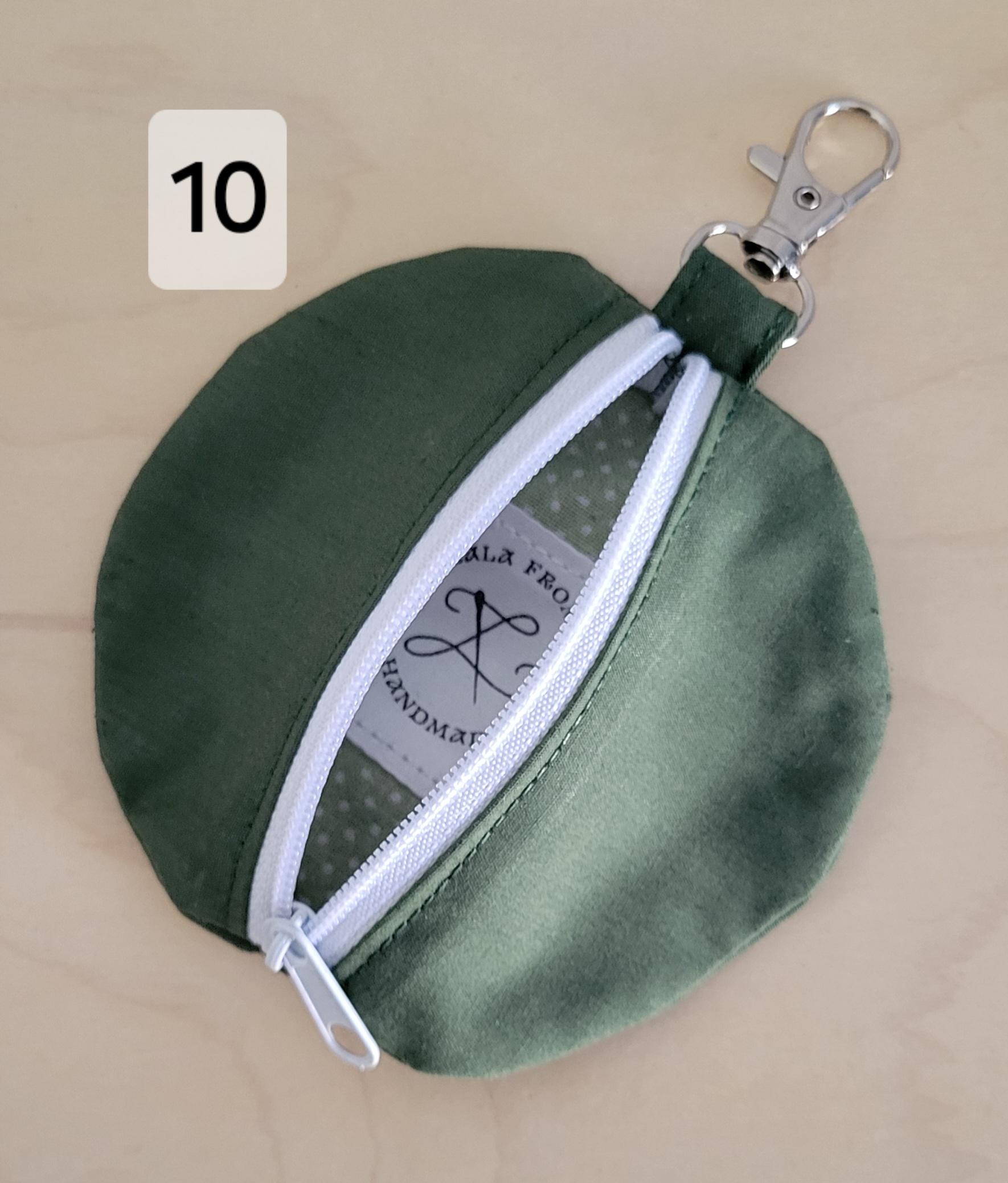 Zipper Pouch Keychain Round or Square for Earbuds, Coins