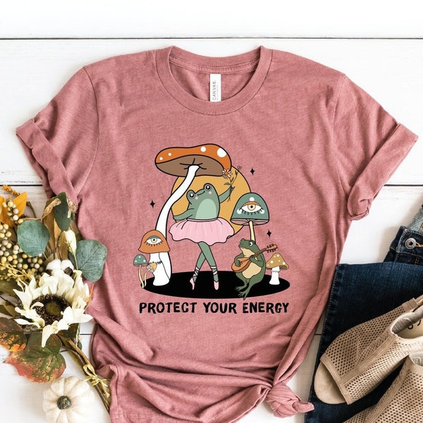Ballerina Frog Shirt | Frog Dance | Frog Gifts | Protect Yout Energy | Funny Frog Lover Tee | Cool Frog Outfit | Cottagecore Shirt BCPYEBFRG