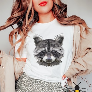 Raccoon Shirt, Animal Lover Gift, Raccoon Face Tshirt, Racoon Gifts BCPORHFMPRC2