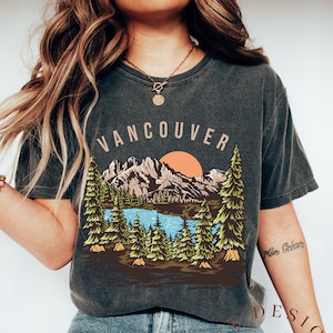 Vancouver Shirt | Comfort Colors Canada British Columbia Vancouver Print Shirt | Vancouver Canada Travel Gift | Mountains T Shirt