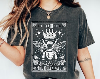 Queen Bee Tarot Card Shirt | Comfort Colors Tee | Bee Lover Gift