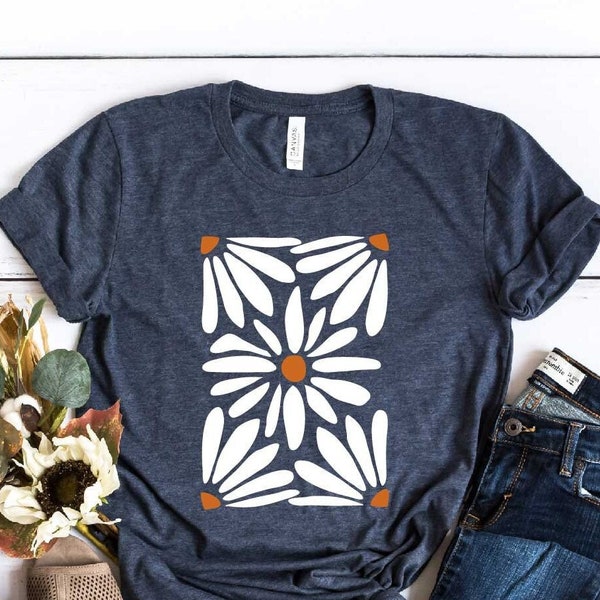 Hippie Flower Graphic Tee | Flower Shirt | Boho Groovy Shirt | Peace T-Shirt | Vintage Inspired T Shirt |  Spring Shirt BCNAGRVYFLW02