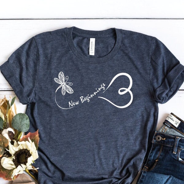 New Beginnings Dragonfly Shirt, Dragonfly Gifts, Dragonfly Tshirt, Dragonfly Shirt For Women, Insect Shirt