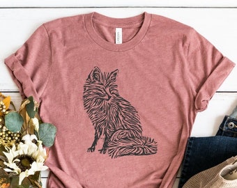 Fox T-Shirt: Cotton Animal Tee, Gifts for Fox Lovers