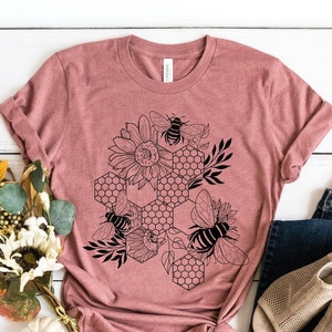 Bee Shirt, Bee Tshirt, Save The Bees Shirt, Bee Shirts For Women, Honey Bee Shirt, Honeycomb Shirt
