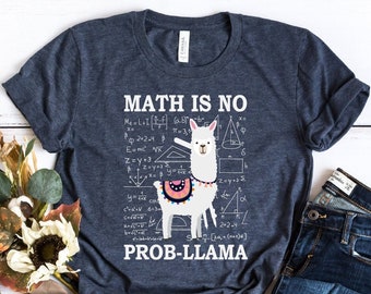 Math Llama T-Shirt: Funny Mathematician Gift, 100% Cotton