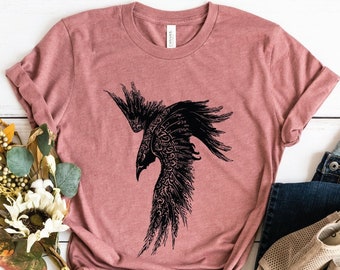 Norse Raven T-Shirt: Pagan Gothic Crow Clothing