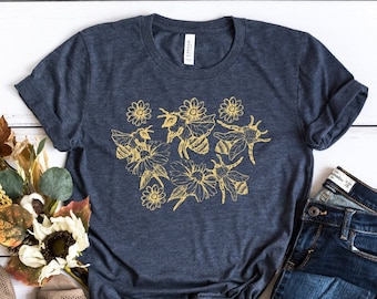 Honey Bee Shirt: Cotton Beekeeper Gift, Save the Bees