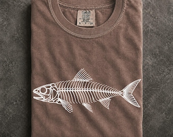 Sardine Skeleton Comfort Colors T-Shirt, Scientific Marine Anatomy Art