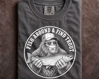 Fish Around And Find Trout Shirt Angler Pun Fisherman Graphic Tee