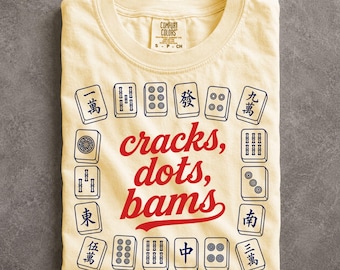 Cracks Dots Bams Mahjong Social Club Comfort Colors Shirt Game Night Apparel