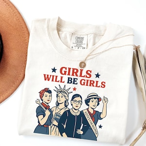 Retro Feminist Comfort Colors Tee | RBG Rosie Riveter Empowerment