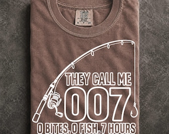 Fishing Comfort Colors Shirt, They Call Me 007 Funny Fisherman Gift for Anglers
