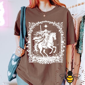 Comfort Colors Knightcore - Female Knight - Warrior Maiden - Horse and Rider - Renaissance - Medieval - Fantasy Shirt image 4