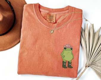 Funny Western Frog Pregnancy Announcement Shirt - Comfort Colors Tee