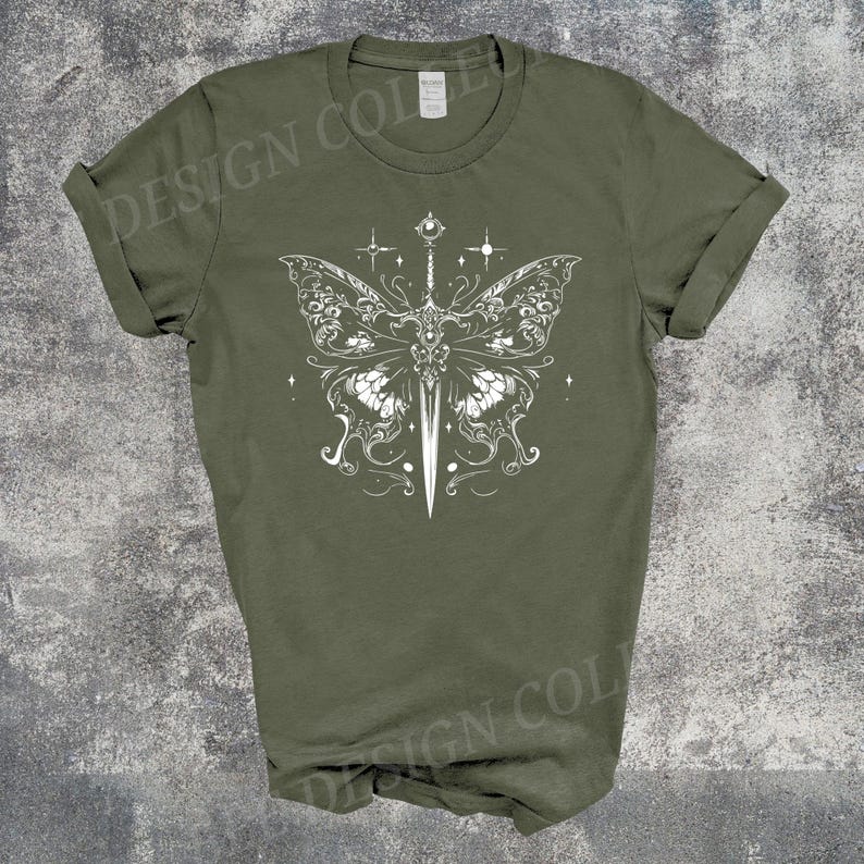 Vintage Faded Castlecore Medieval Knight T-Shirt | Armor & Moth Wings Design T-shirt