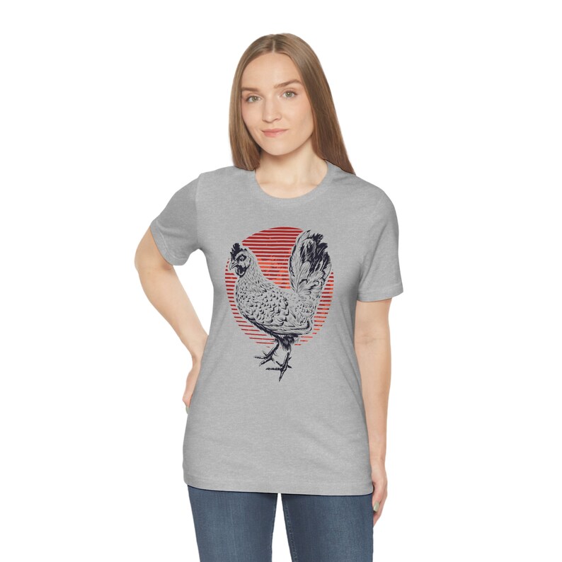 Camiseta retro de pollo con gráfico de gallo vintage, ropa de granja y hogar imagen 3