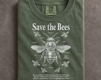 Vintage Bee Shirt Comfort Colors Retro Nature Graphic Tee Cottagecore Apparel