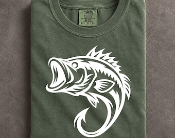 Largemouth Bass Fishing Comfort Colors Shirt Heavyweight Cotton Graphic Tee Angler Apparel