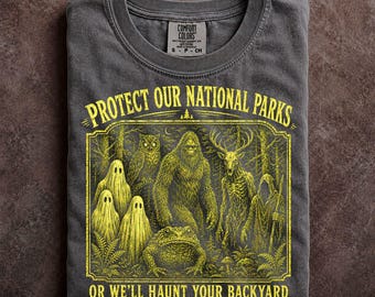 Cryptid National Park Shirt Sasquatch Ghost Nature Graphic Comfort Colors Tee