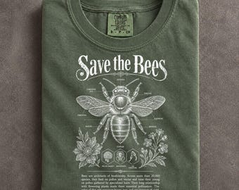 Vintage Bee Shirt Comfort Colors Retro Nature Graphic Tee Cottagecore Apparel