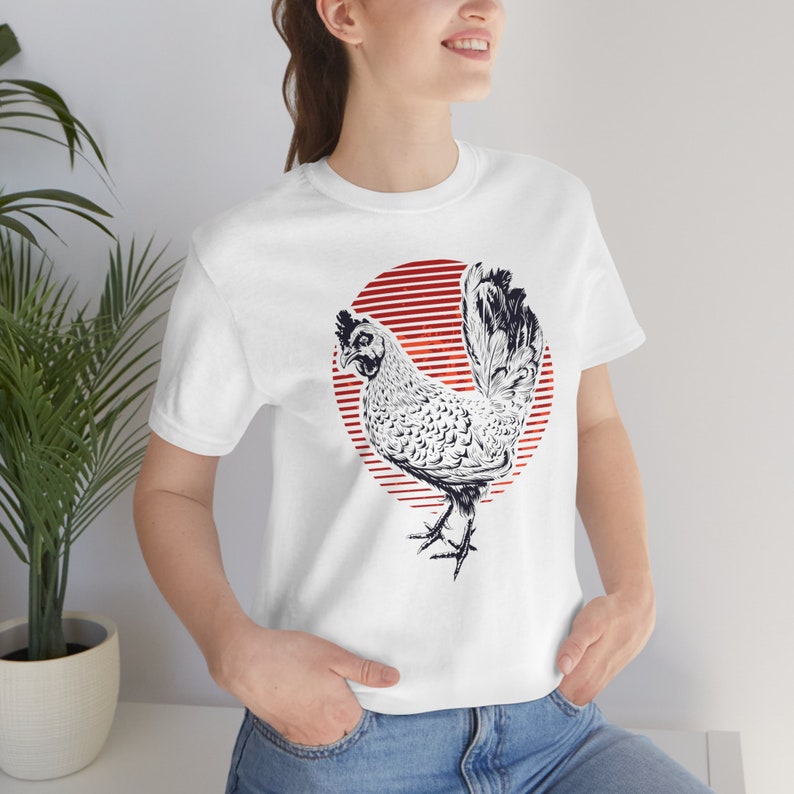 Camiseta retro de pollo con gráfico de gallo vintage, ropa de granja y hogar imagen 2