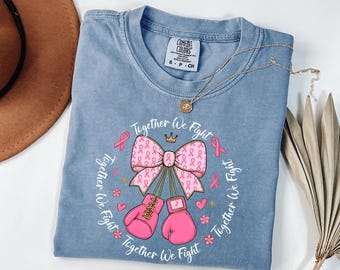 Coquette Bow Breast Cancer Awareness Comfort Colors Shirt Pink Ribbon Tee